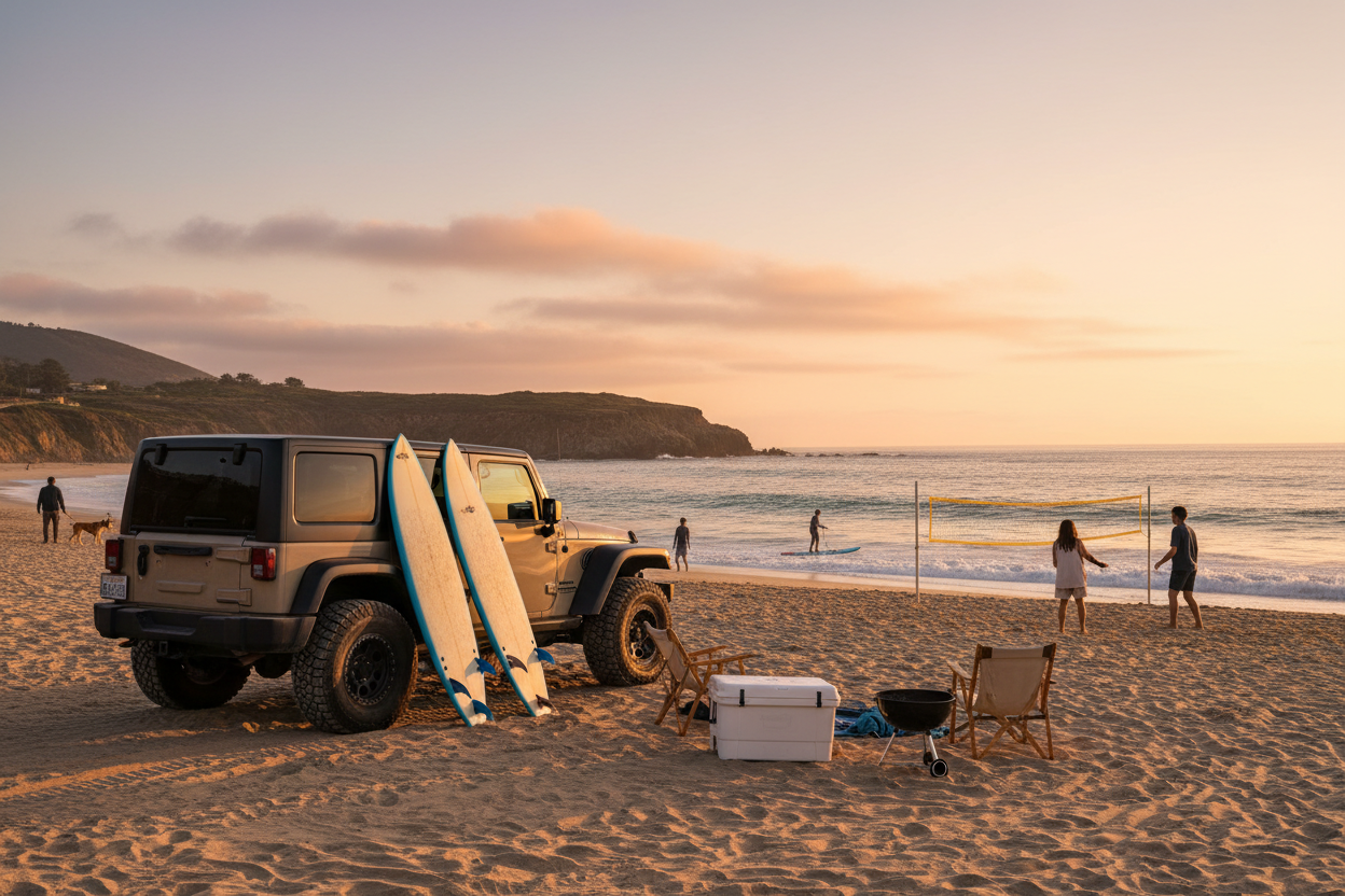 Realistic Beach Lifestyle Hero Banner